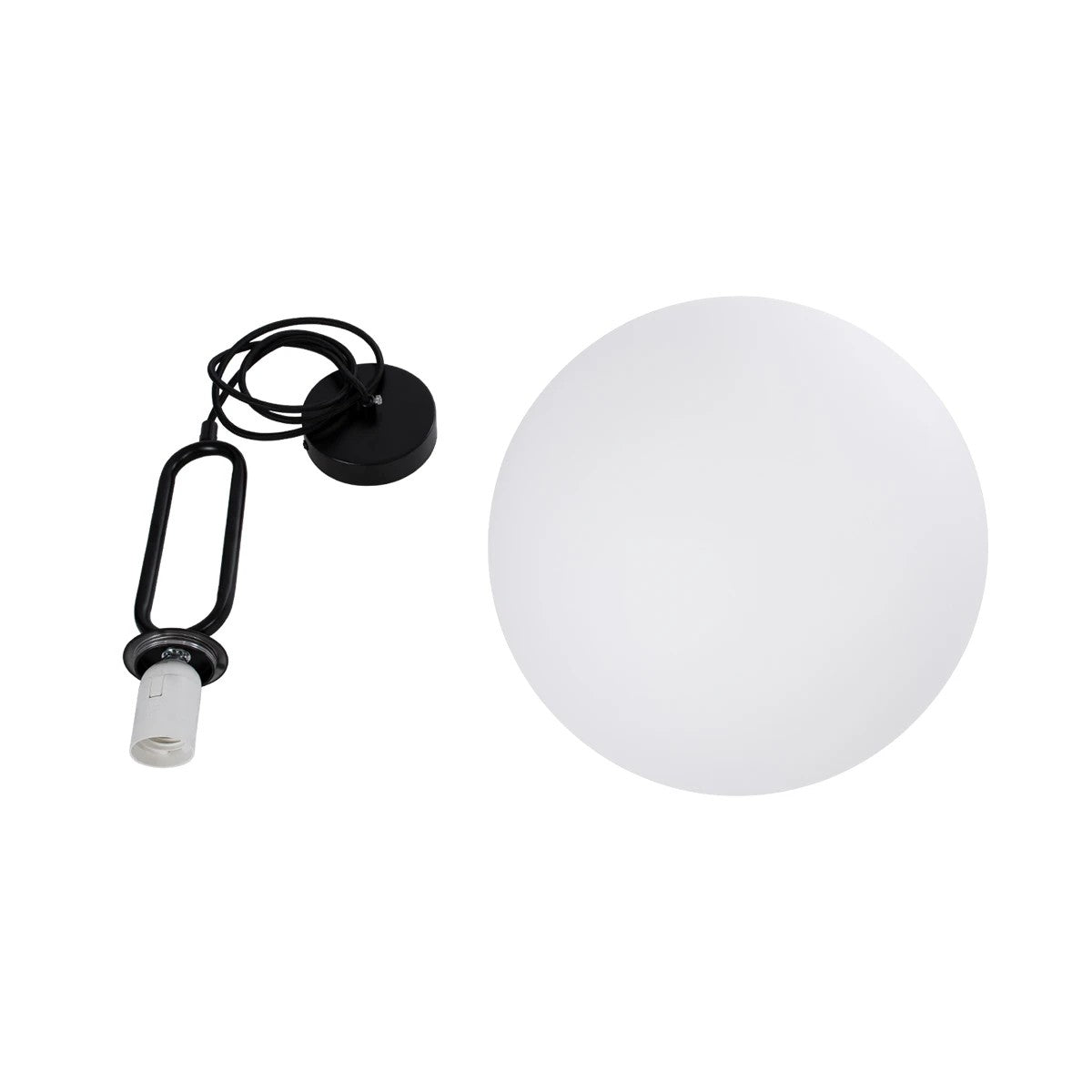 kelvo® BELLISSIMO KLV-101-0374 Κρεμαστό Φωτιστικό Οροφής για Λάμπα με Ντουί E27 AC 220-240V IP20 - Μαύρο Ματ & Λευκό - Μ30 x Π30 x Υ52cm