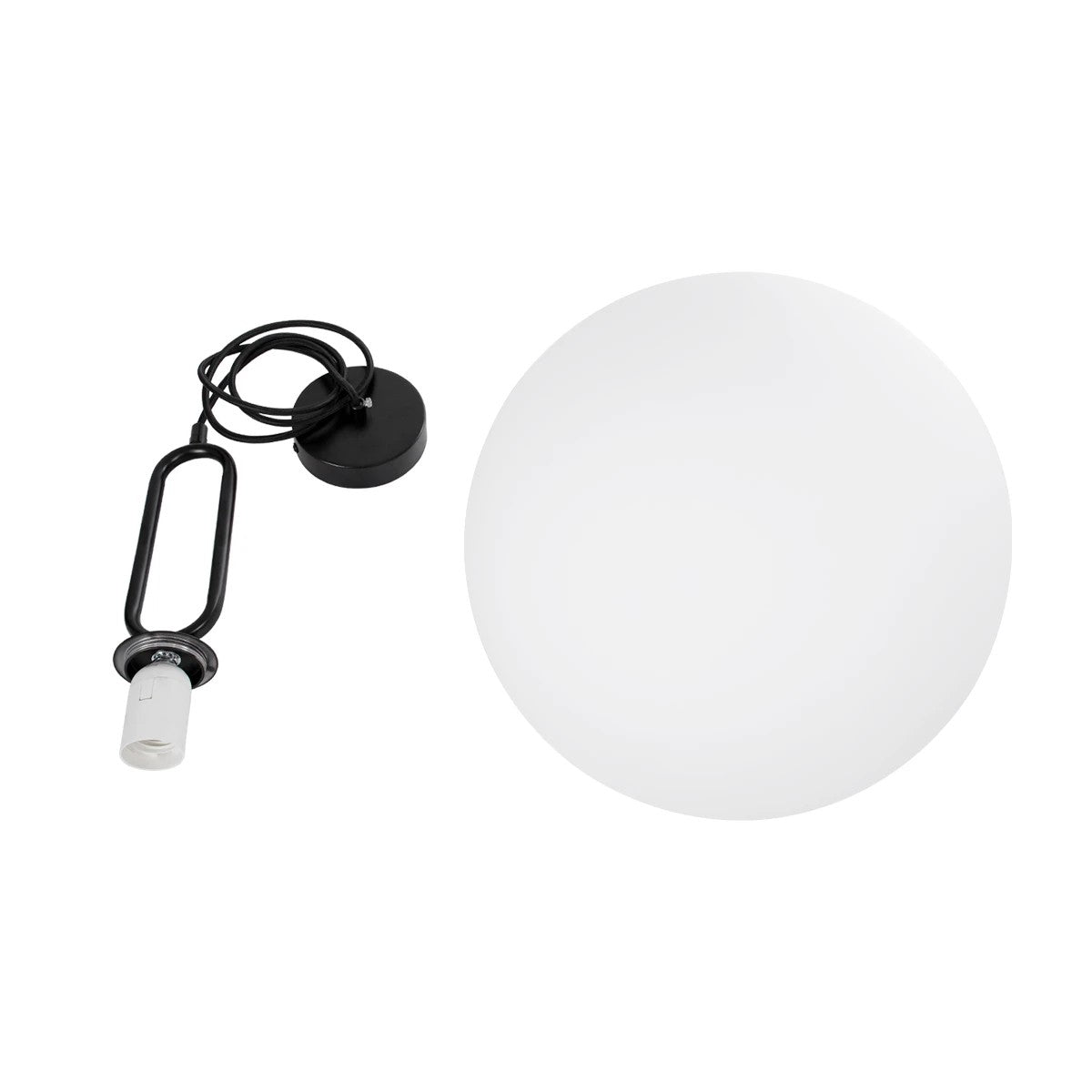 kelvo® BELLISSIMO KLV-101-0375 Κρεμαστό Φωτιστικό Οροφής για Λάμπα με Ντουί E27 AC 220-240V IP20 - Μαύρο Ματ & Λευκό - Μ40 x Π40 x Υ62cm