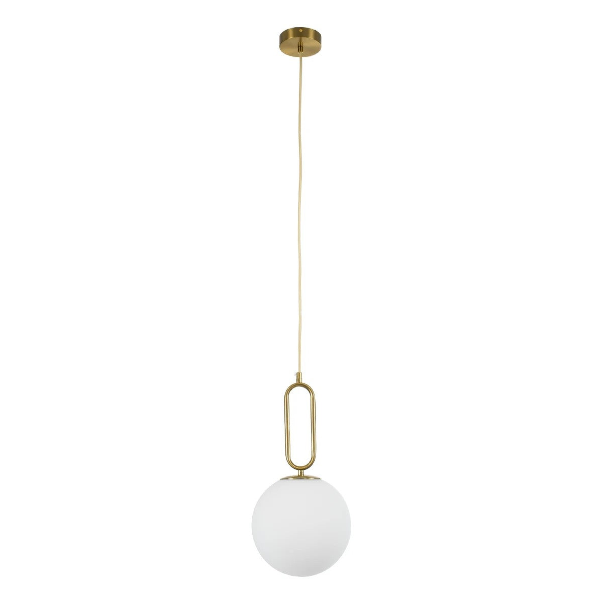 kelvo® BELLISSIMO KLV-101-0376 Κρεμαστό Φωτιστικό Οροφής για Λάμπα με Ντουί E27 AC 220-240V IP20 - Χρυσό Βούρτσας Πλατίνα & Λευκό - Μ20 x Π20 x Υ42cm