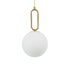 kelvo® BELLISSIMO KLV-101-0376 Κρεμαστό Φωτιστικό Οροφής για Λάμπα με Ντουί E27 AC 220-240V IP20 - Χρυσό Βούρτσας Πλατίνα & Λευκό - Μ20 x Π20 x Υ42cm
