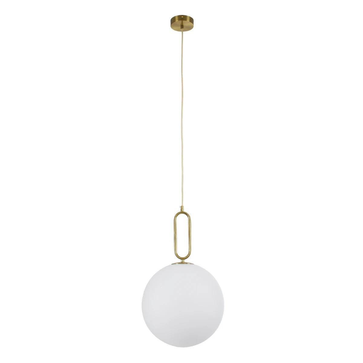 kelvo® BELLISSIMO KLV-101-0377 Κρεμαστό Φωτιστικό Οροφής για Λάμπα με Ντουί E27 AC 220-240V IP20 - Χρυσό Βούρτσας Πλατίνα & Λευκό - Μ30 x Π30 x Υ52cm