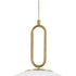 kelvo® BELLISSIMO KLV-101-0378 Κρεμαστό Φωτιστικό Οροφής για Λάμπα με Ντουί E27 AC 220-240V IP20 - Χρυσό Βούρτσας Πλατίνα & Λευκό - Μ40 x Π40 x Υ62cm