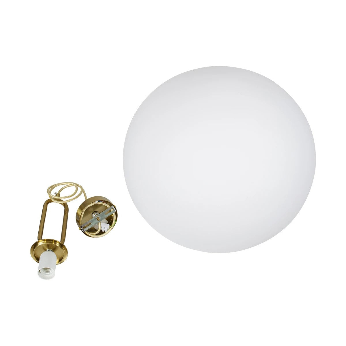 kelvo® BELLISSIMO KLV-101-0378 Κρεμαστό Φωτιστικό Οροφής για Λάμπα με Ντουί E27 AC 220-240V IP20 - Χρυσό Βούρτσας Πλατίνα & Λευκό - Μ40 x Π40 x Υ62cm