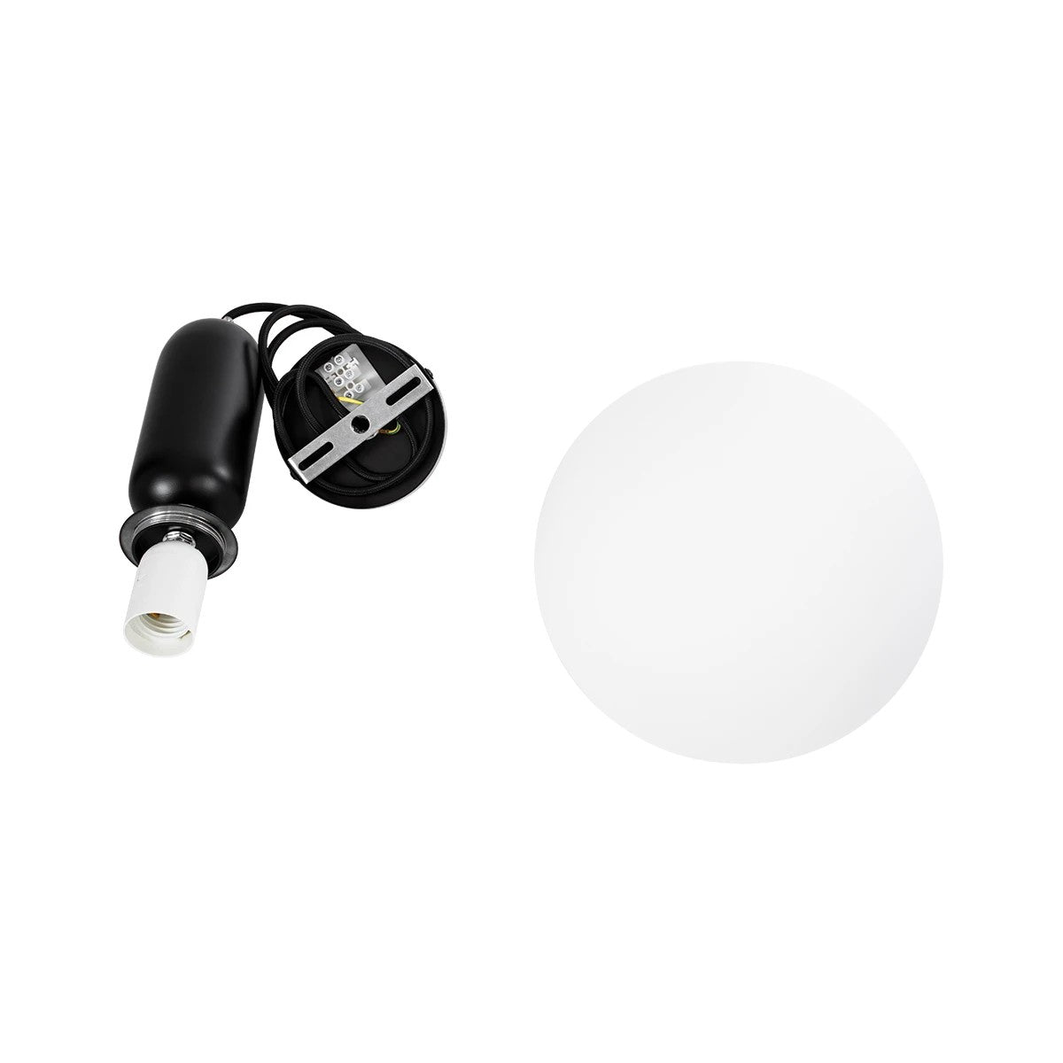kelvo® ESTETICO KLV-101-0379 Κρεμαστό Φωτιστικό Οροφής για Λάμπα με Ντουί E27 AC 220-240V IP20 - Μαύρο Ματ & Λευκό - Μ20 x Π20 x Υ38cm