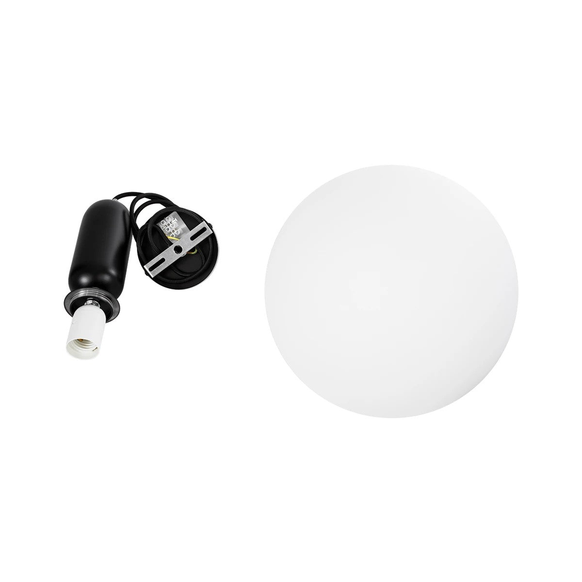 kelvo® ESTETICO KLV-101-0380 Κρεμαστό Φωτιστικό Οροφής για Λάμπα με Ντουί E27 AC 220-240V IP20 - Μαύρο Ματ & Λευκό - Μ30 x Π30 x Υ48cm