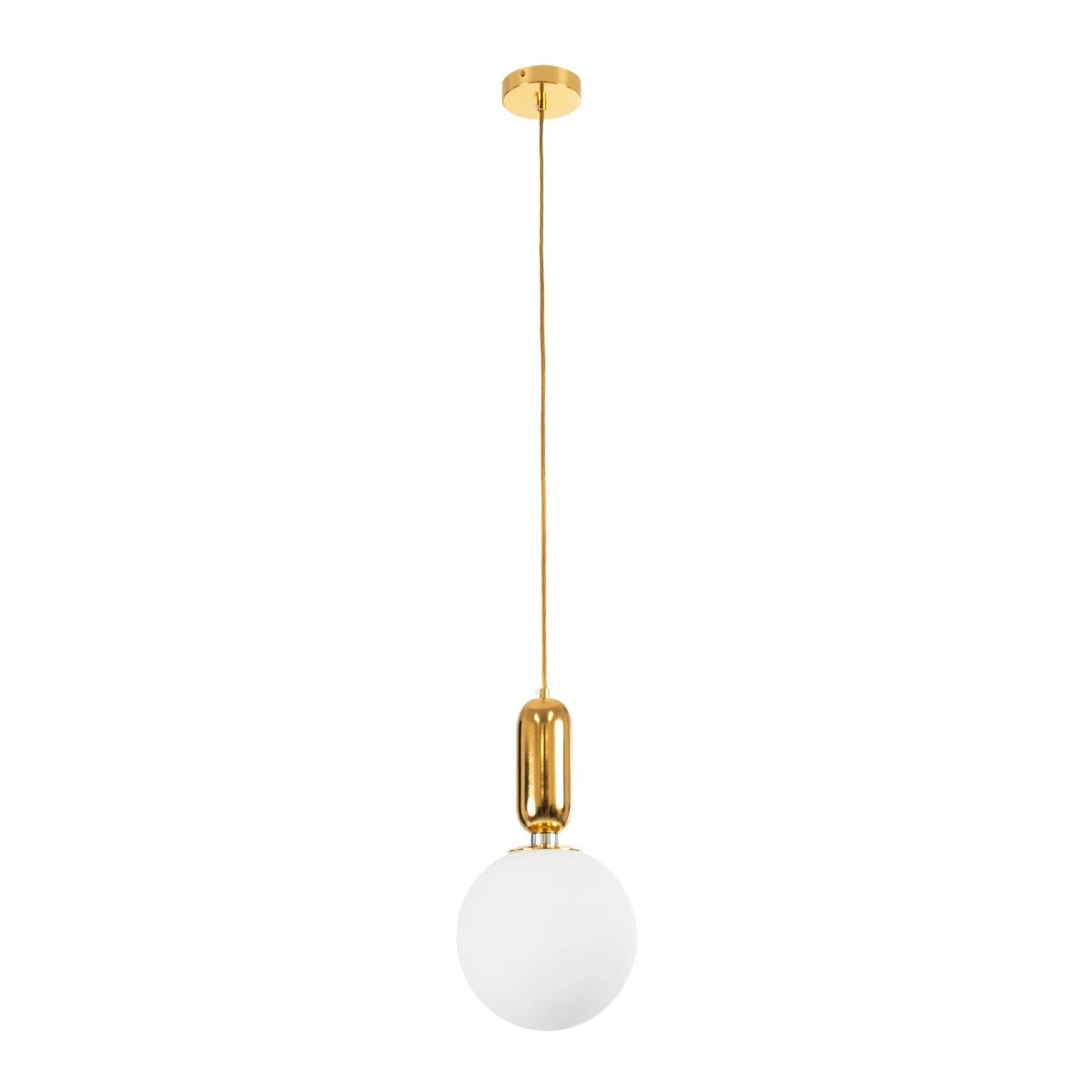 kelvo® ESTETICO KLV-101-0382 Κρεμαστό Φωτιστικό Οροφής για Λάμπα με Ντουί E27 AC 220-240V IP20 - Χρυσό Βούρτσας Πλατίνα & Λευκό - Μ20 x Π20 x Υ38cm