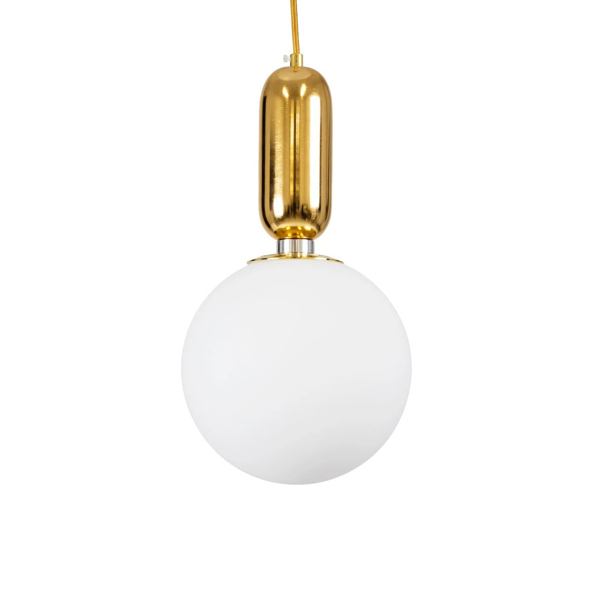kelvo® ESTETICO KLV-101-0382 Κρεμαστό Φωτιστικό Οροφής για Λάμπα με Ντουί E27 AC 220-240V IP20 - Χρυσό Βούρτσας Πλατίνα & Λευκό - Μ20 x Π20 x Υ38cm