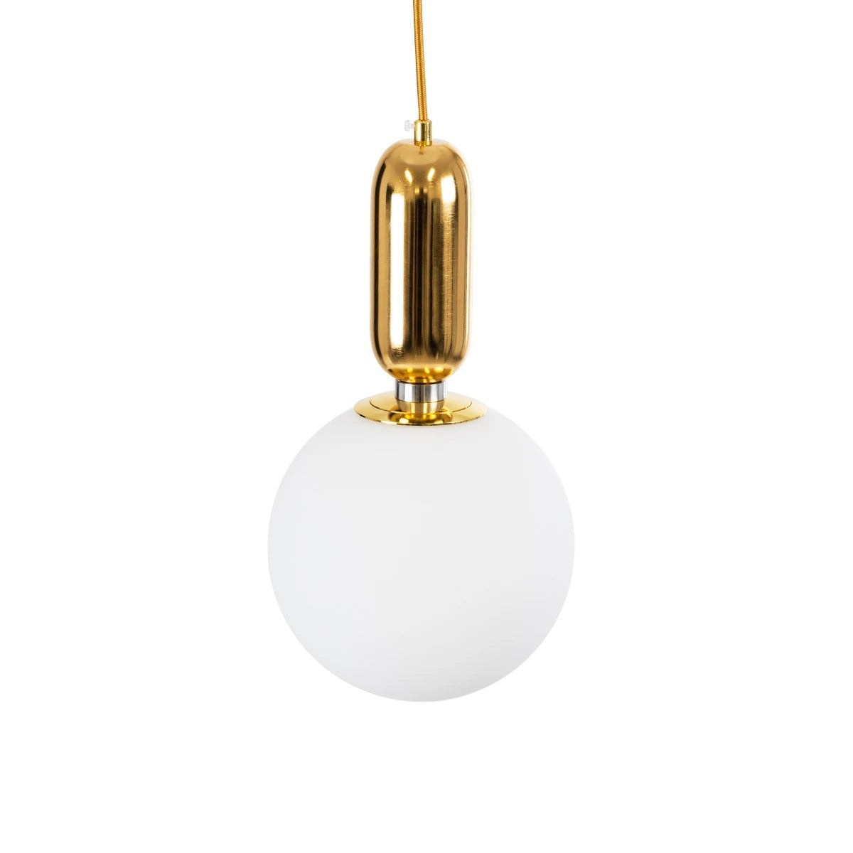 kelvo® ESTETICO KLV-101-0382 Κρεμαστό Φωτιστικό Οροφής για Λάμπα με Ντουί E27 AC 220-240V IP20 - Χρυσό Βούρτσας Πλατίνα & Λευκό - Μ20 x Π20 x Υ38cm