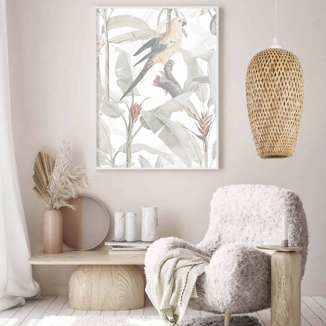 GLOBOSTAR® SAN TROPEZ 00764 Boho Κρεμαστό Φωτιστικό Οροφής με Ντουί 1 x E27 AC 220-240V IP20 - Μπεζ - Μ23 x Π23 x Υ42cm