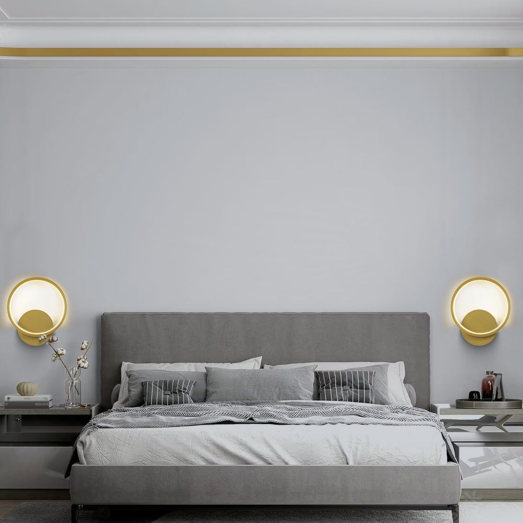 GLOBOSTAR® TED 61072 Μοντέρνο Φωτιστικό Τοίχου - Απλίκα LED 9W 1080lm 300° AC 220-240V IP20 Ρυθμιζόμενο Λευκό CCT με On/Off 2700K/4500K/6000K - Lumileds SMD Chip - Χρυσό Βούρτσας - Μ20 x Π5.5 x Υ23cm - 3 Χρόνια Εγγύηση - ledmania.gr
