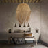 GloboStar® MANILA 00713 Boho Κρεμαστό Φωτιστικό Πλέγμα Μονόφωτο 1 x E27 IP20 Μπέζ Ξύλο - Μ50 x Π50 x Υ70cm - ledmania.gr
