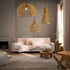 GloboStar® SCANDINAVIA 01700 Boho Κρεμαστό Φωτιστικό Πλέγμα Μονόφωτο 1 x E27 IP20 Μπεζ Ξύλο - Μ25 x Π25 x Y45cm - ledmania.gr