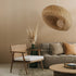 GloboStar® CARIBBEAN 01724 Boho Κρεμαστό Φωτιστικό Ανάρτηση Μονόφωτο 1 x E27 IP20 Μπεζ Ξύλο - Μ60 x Π60 x Υ38cm - ledmania.gr