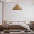GloboStar® MALABO 02328 Boho Κρεμαστό Φωτιστικό Οροφής Μονόφωτο 1 x E27 AC220-240V IP20 - Φ60 x Υ31cm - Καφέ Ξύλινο Μπαμπού Πλέγμα - ledmania.gr