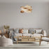 GloboStar® SARDIGNA 02181 Boho Κρεμαστό Φωτιστικό Οροφής Μονόφωτο 1 x E27 AC220-240V IP20 - Φ60 x Υ30cm - Μπεζ Λεπτό Φύλλο Ξύλου Πλέγμα - ledmania.gr