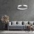 GloboStar® SALEM 61246 Κρεμαστή Πλαφονιέρα Οροφής Δαχτυλίδι-Κύκλος LED CCT 105W 12075lm 120° AC 220-240V - Εναλλαγή Φωτισμού μέσω Τηλεχειριστηρίου All In One Ψυχρό 6000k+Φυσικό 4500k+Θερμό 2700k Dimmable Φ60cm - Ασημί - 3 Years Warranty - ledmania.gr