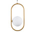 GloboStar® HAMBURG 00590 Μοντέρνο Κρεμαστό Φωτιστικό Οροφής Μονόφωτο Χρυσό Μεταλλικό Γυάλινο Μπάλα Μ20 x Π15 x Υ40cm - ledmania.gr