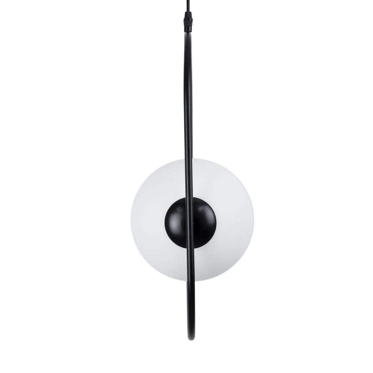 GloboStar® HAMBURG 00591 Μοντέρνο Κρεμαστό Φωτιστικό Οροφής Μονόφωτο Μαύρο Μεταλλικό Γυάλινο Μπάλα Μ25 x Π20 x Υ50cm - ledmania.gr