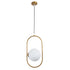 GloboStar® HAMBURG 00592 Μοντέρνο Κρεμαστό Φωτιστικό Οροφής Μονόφωτο Χρυσό Μεταλλικό Γυάλινο Μπάλα Μ25 x Π20 x Υ50cm - ledmania.gr