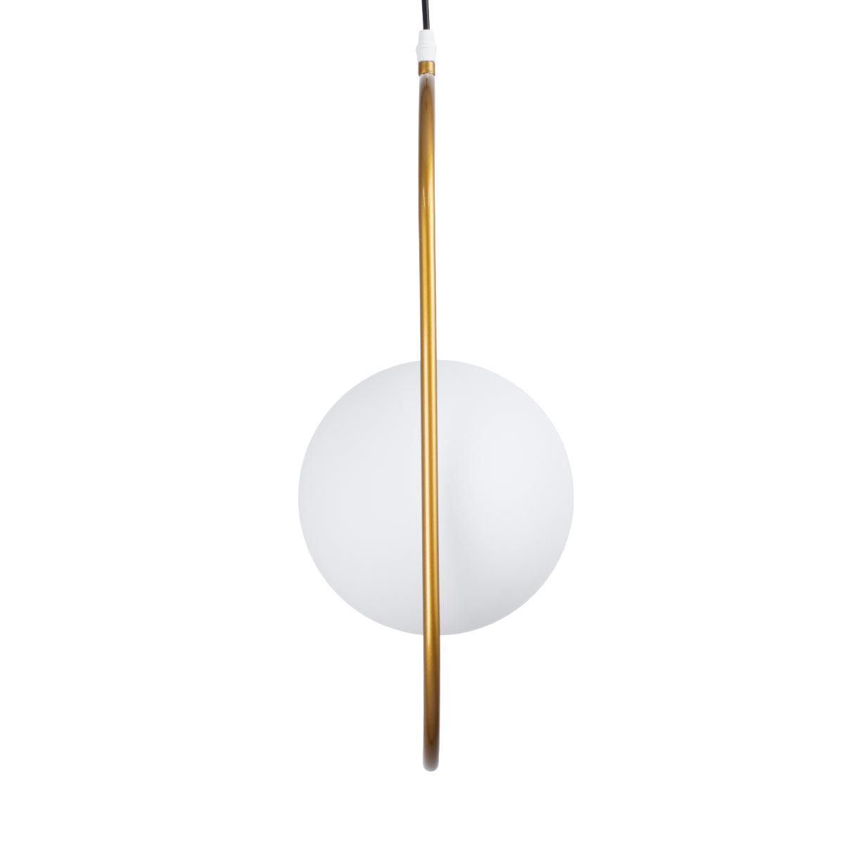 GloboStar® HAMBURG 00592 Μοντέρνο Κρεμαστό Φωτιστικό Οροφής Μονόφωτο Χρυσό Μεταλλικό Γυάλινο Μπάλα Μ25 x Π20 x Υ50cm - ledmania.gr