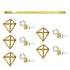 GloboStar® TRIANGLE 00610 Μοντέρνο Κρεμαστό Φωτιστικό Οροφής Πολύφωτο Χρυσό Μεταλλικό Πλέγμα Μ170 x Π22 x Y130cm - ledmania.gr