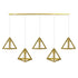 GloboStar® TRIANGLE 00610 Μοντέρνο Κρεμαστό Φωτιστικό Οροφής Πολύφωτο Χρυσό Μεταλλικό Πλέγμα Μ170 x Π22 x Y130cm - ledmania.gr