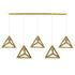 GloboStar® TRIANGLE 00610 Μοντέρνο Κρεμαστό Φωτιστικό Οροφής Πολύφωτο Χρυσό Μεταλλικό Πλέγμα Μ170 x Π22 x Y130cm - ledmania.gr