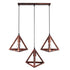 GloboStar® TRIANGLE 00623 Μοντέρνο Κρεμαστό Φωτιστικό Οροφής Τρίφωτο Χάλκινο Μεταλλικό Πλέγμα Μ70 x Π22 x Y130cm - ledmania.gr