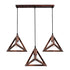 GloboStar® TRIANGLE 00623 Μοντέρνο Κρεμαστό Φωτιστικό Οροφής Τρίφωτο Χάλκινο Μεταλλικό Πλέγμα Μ70 x Π22 x Y130cm - ledmania.gr