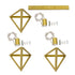 GloboStar® TRIANGLE 00625 Μοντέρνο Κρεμαστό Φωτιστικό Οροφής Τρίφωτο Χρυσό Μεταλλικό Πλέγμα Μ70 x Π22 x Y130cm - ledmania.gr