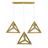 GloboStar® TRIANGLE 00625 Μοντέρνο Κρεμαστό Φωτιστικό Οροφής Τρίφωτο Χρυσό Μεταλλικό Πλέγμα Μ70 x Π22 x Y130cm - ledmania.gr