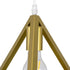 GloboStar® TRIANGLE 00625 Μοντέρνο Κρεμαστό Φωτιστικό Οροφής Τρίφωτο Χρυσό Μεταλλικό Πλέγμα Μ70 x Π22 x Y130cm - ledmania.gr