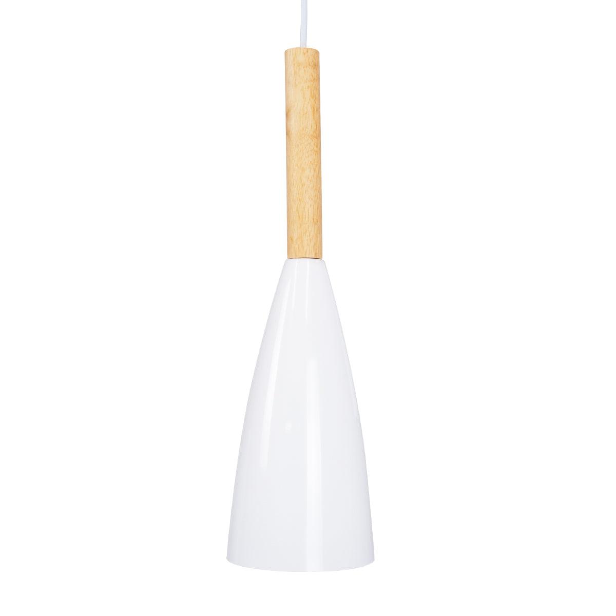 GloboStar® DILLON 00627 Μοντέρνο Κρεμαστό Φωτιστικό Οροφής Τρίφωτο Λευκό Μεταλλικό Καμπάνα Φ26 x Υ130cm - ledmania.gr