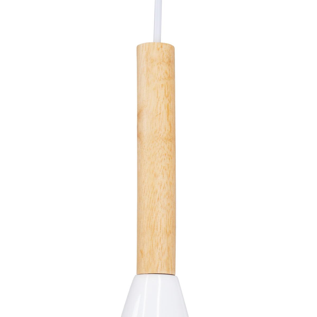 GloboStar® DILLON 00627 Μοντέρνο Κρεμαστό Φωτιστικό Οροφής Τρίφωτο Λευκό Μεταλλικό Καμπάνα Φ26 x Υ130cm - ledmania.gr