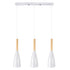 GloboStar® DILLON 00631 Μοντέρνο Κρεμαστό Φωτιστικό Οροφής Τρίφωτο Λευκό Μεταλλικό Καμπάνα Μ54 x Π14 x Υ130cm - ledmania.gr