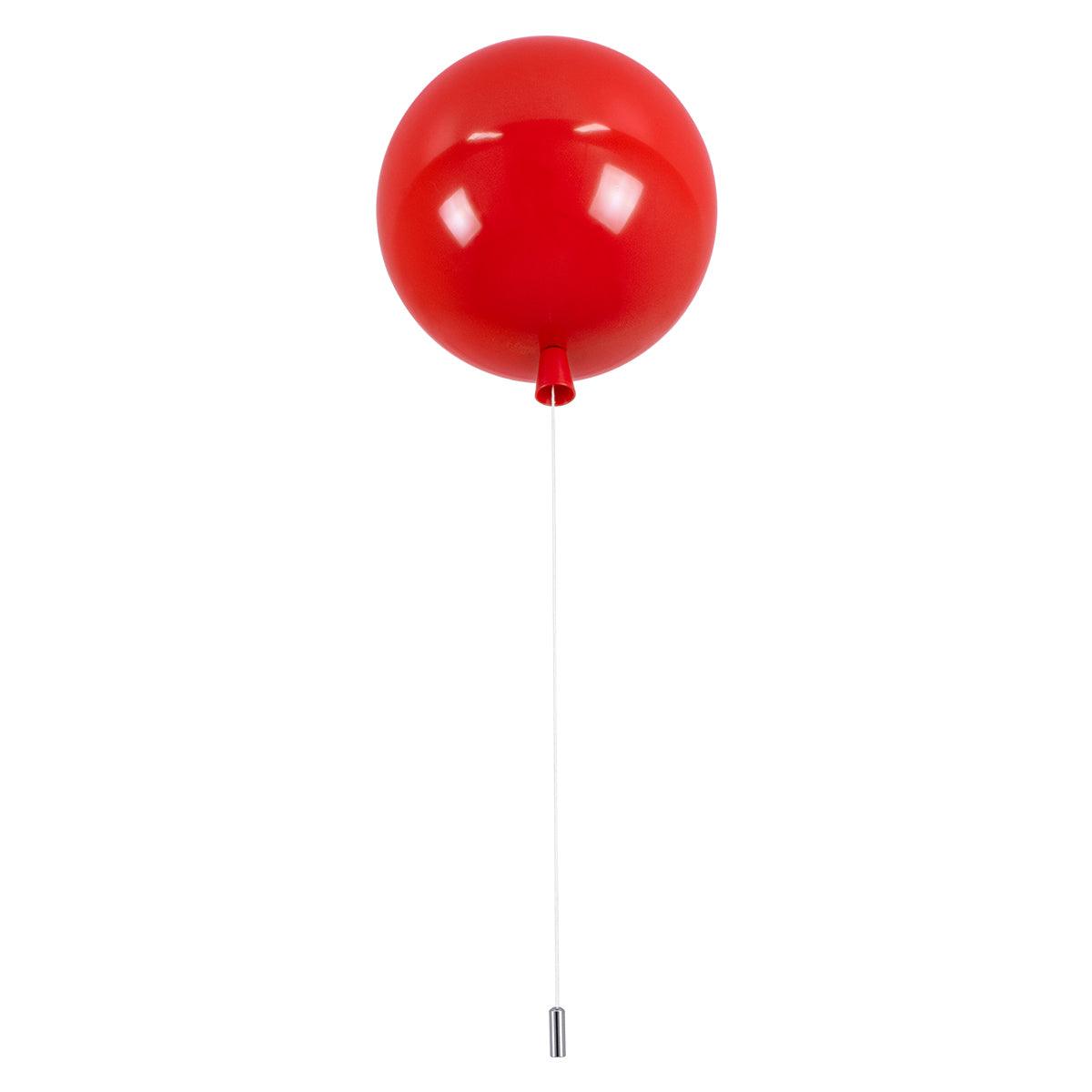 GloboStar® BALLOON 00652 Μοντέρνο Παιδικό Φωτιστικό Οροφής Μονόφωτο Κόκκινο Πλαστικό Μπάλα Φ30 x Υ33cm - ledmania.gr