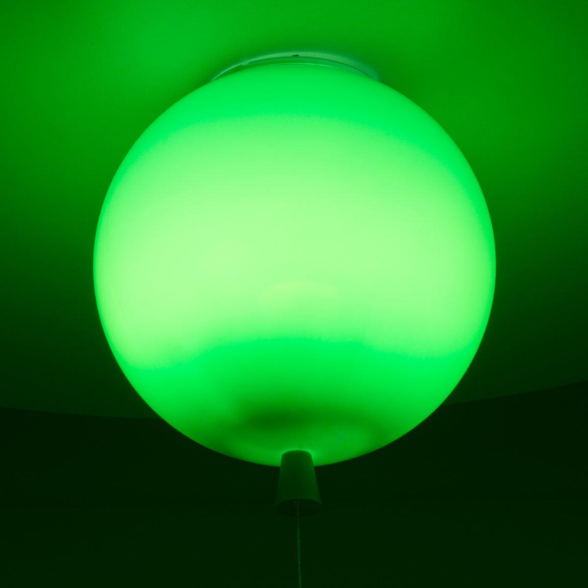 GloboStar® BALLOON 00653 Μοντέρνο Παιδικό Φωτιστικό Οροφής Μονόφωτο Πράσινο Πλαστικό Μπάλα Φ30 x Υ33cm - ledmania.gr