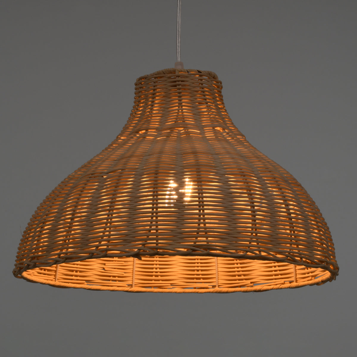 GloboStar® MAYOTTE 00724 Vintage Κρεμαστό Φωτιστικό Οροφής Μονόφωτο 1 x E27 Μπεζ Ξύλινο Μπαμπού Φ40 x Y28cm - ledmania.gr