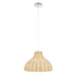 GloboStar® MAYOTTE 00724 Vintage Κρεμαστό Φωτιστικό Οροφής Μονόφωτο 1 x E27 Μπεζ Ξύλινο Μπαμπού Φ40 x Y28cm - ledmania.gr