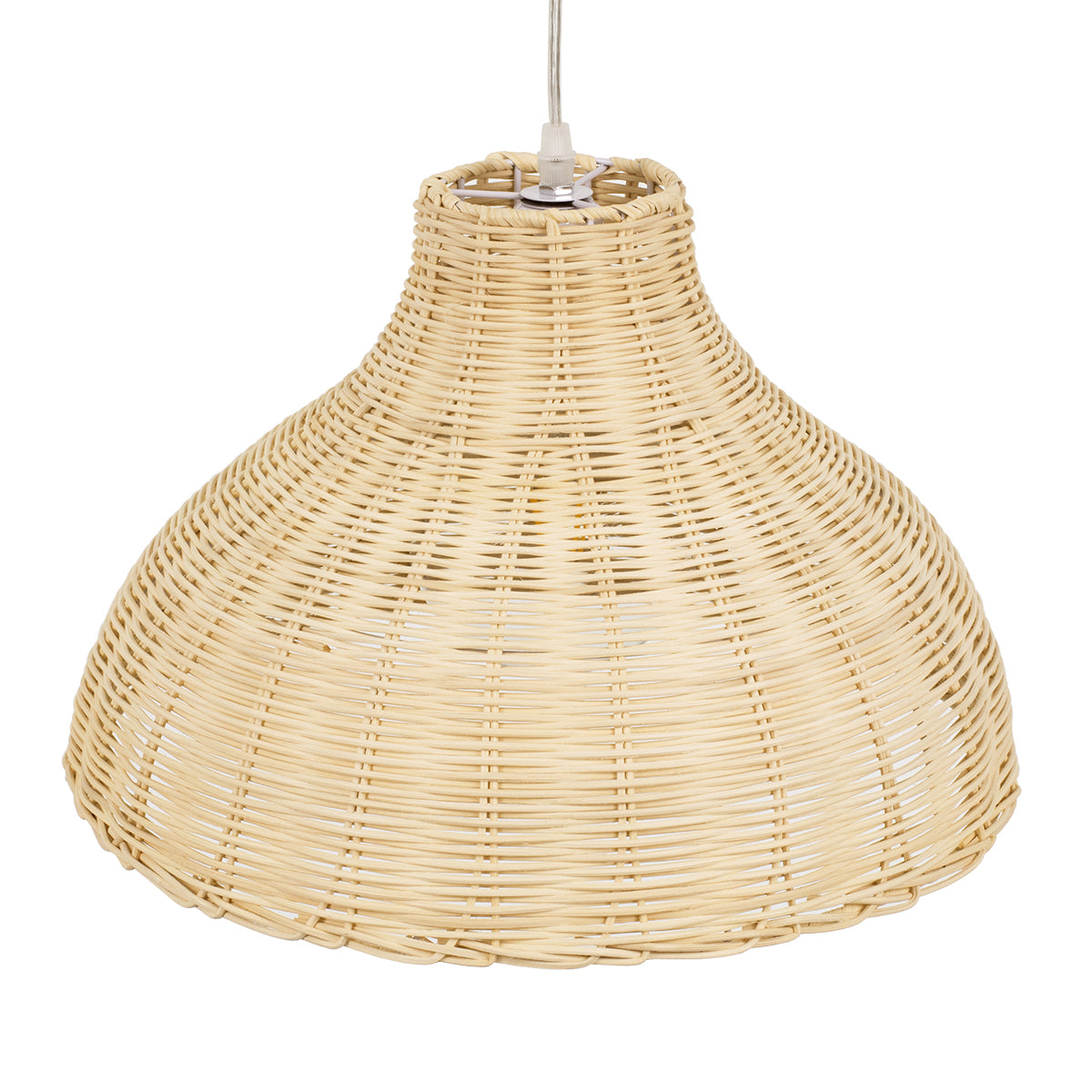 GloboStar® MAYOTTE 00724 Vintage Κρεμαστό Φωτιστικό Οροφής Μονόφωτο 1 x E27 Μπεζ Ξύλινο Μπαμπού Φ40 x Y28cm - ledmania.gr