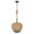 GloboStar® SIMON 00726 Vintage Κρεμαστό Φωτιστικό Οροφής Μονόφωτο Μπεζ - Μπλε Καμπάνα με Σχοινί Φ30 x Υ30cm - ledmania.gr