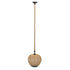 GloboStar® SIMON 00726 Vintage Κρεμαστό Φωτιστικό Οροφής Μονόφωτο Μπεζ - Μπλε Καμπάνα με Σχοινί Φ30 x Υ30cm - ledmania.gr