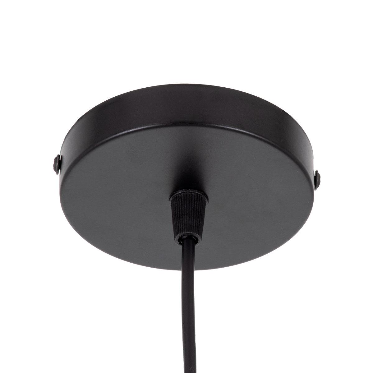 GloboStar® SPARKLE 00733 Μοντέρνο Κρεμαστό Φωτιστικό Οροφής Μονόφωτο Μαύρο Μεταλλικό Πλέγμα Φ35 x Y26cm - ledmania.gr