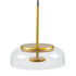 GloboStar® CHARLOTTE 00742 Μοντέρνο Κρεμαστό Φωτιστικό Οροφής Μονόφωτο Διάφανο Γυάλινο Χρυσό Μεταλλικό CREE LED 5W 500lm 180° AC 85-265V Θερμό Λευκό 2700K Φ23 x Υ23cm - ledmania.gr