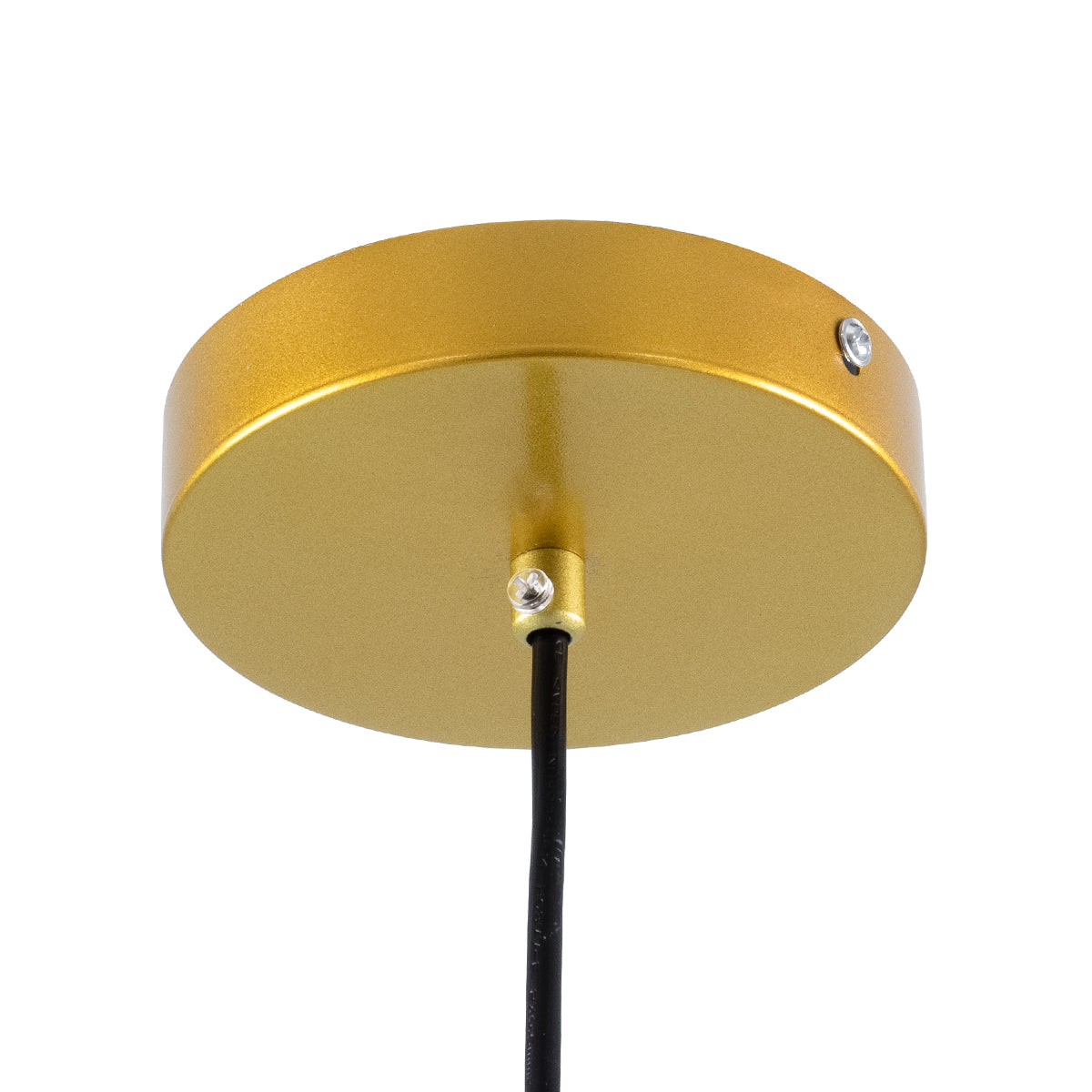 GloboStar® CHARLOTTE 00744 Μοντέρνο Κρεμαστό Φωτιστικό Οροφής Μονόφωτο Μελί Γυάλινο Χρυσό Μεταλλικό CREE LED 5W 500lm 180° AC 85-265V Θερμό Λευκό 2700K Φ23 x Υ23cm - ledmania.gr