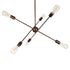 GloboStar® ZANE 00785 Μοντέρνο Φωτιστικό Οροφής Πολύφωτο Χάλκινο Μεταλλικό Ράγα Φ70 x Y100cm - ledmania.gr