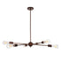 GloboStar® ZANE 00785 Μοντέρνο Φωτιστικό Οροφής Πολύφωτο Χάλκινο Μεταλλικό Ράγα Φ70 x Y100cm - ledmania.gr