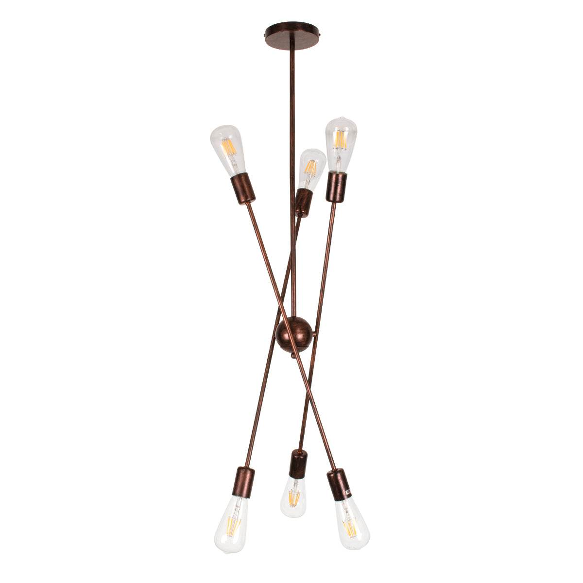 GloboStar® ZANE 00785 Μοντέρνο Φωτιστικό Οροφής Πολύφωτο Χάλκινο Μεταλλικό Ράγα Φ70 x Y100cm - ledmania.gr