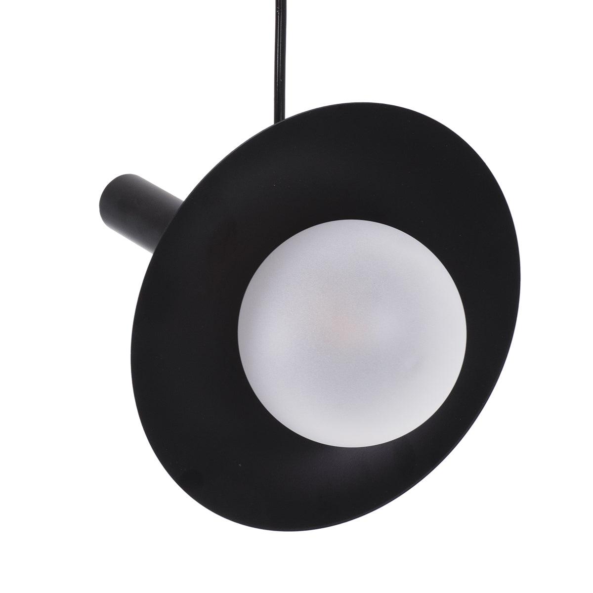 GloboStar® CELEST 00789 Μοντέρνο Μεταλλικό Κρεμαστό Φωτιστικό Οροφής Ανάρτηση με Ντουί G9 Μονόφωτο Μαύρο με Λευκό Γυαλί Φ20 x Y26.5cm - ledmania.gr