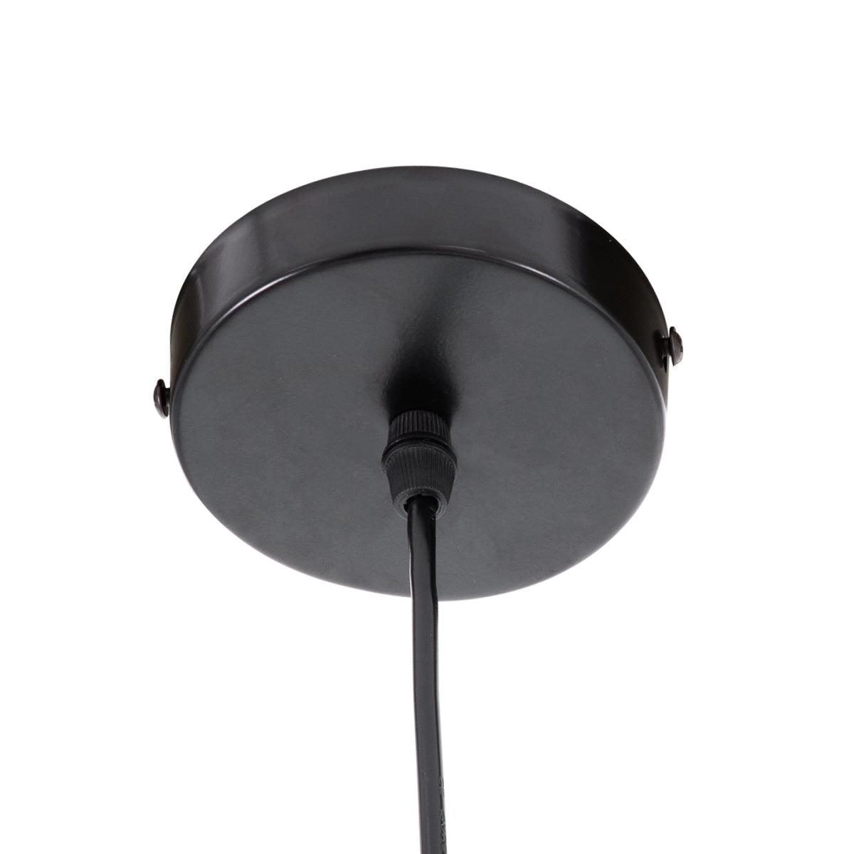GloboStar® CELEST 00789 Μοντέρνο Μεταλλικό Κρεμαστό Φωτιστικό Οροφής Ανάρτηση με Ντουί G9 Μονόφωτο Μαύρο με Λευκό Γυαλί Φ20 x Y26.5cm - ledmania.gr